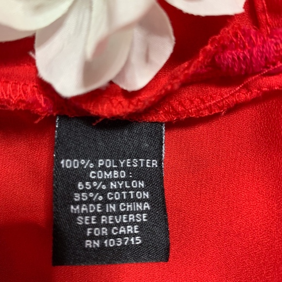 Zac + Rachel Red Woven Lace Front Blouse Medium - Picture 7 of 8